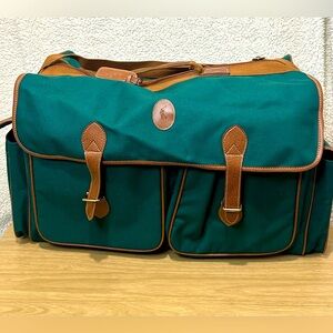 Vintage Ralph Lauren Hunter Green Duffle Bag, Very Clean, measurements 14x24x11